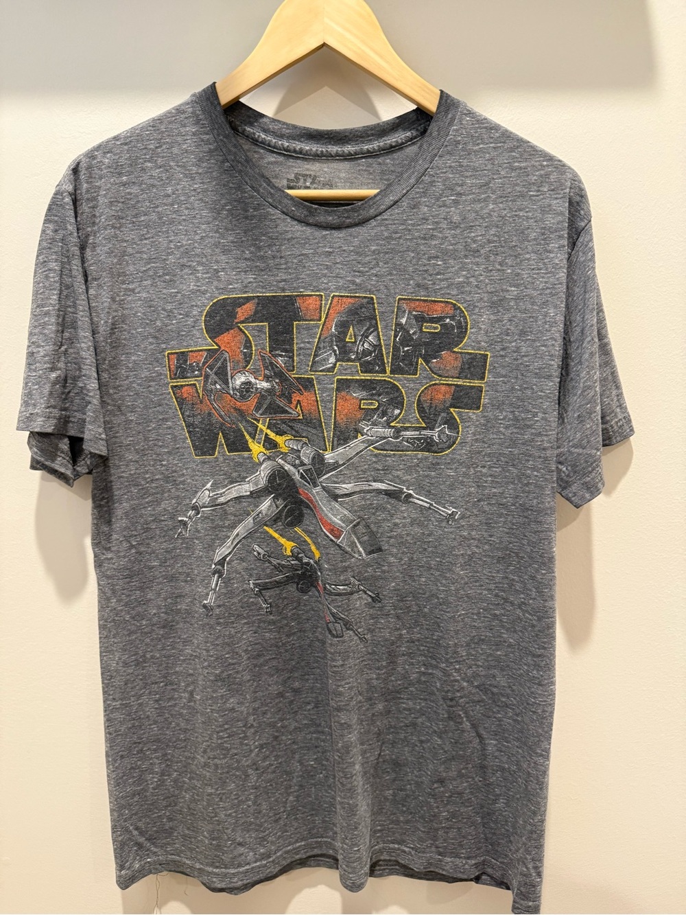 Star Wars Gray Graphic Tee with X-Wing Illustration